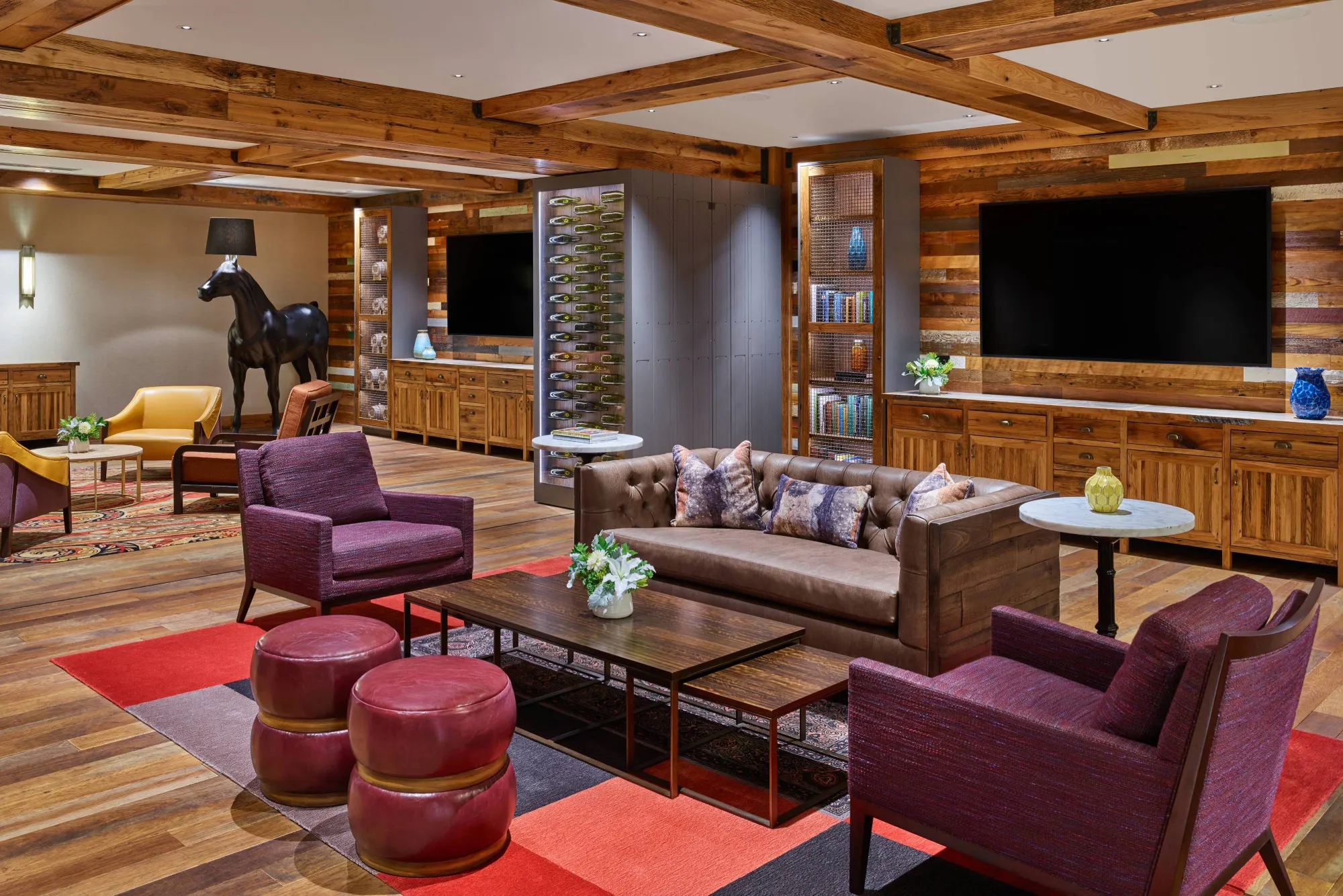 Elegant Barrel Room With Wine Wall